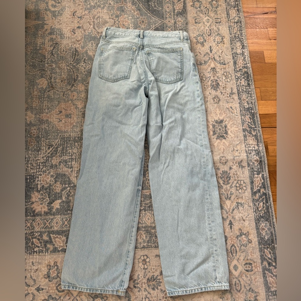 Mango Ripped Knee Rigid Wide Leg Jeans - Picture 5 of 7
